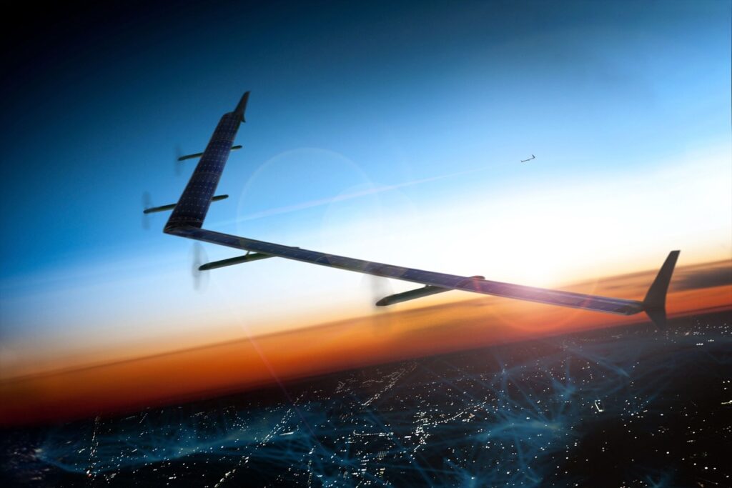 facebook solar drone in flight